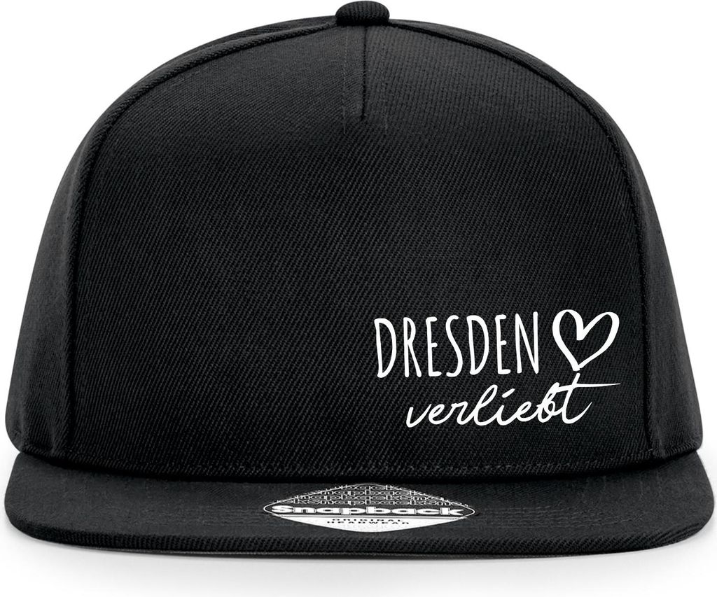 Huuraa Cappy Mütze Dresden verliebt Black Polyester Snapback Kappe Geschenkidee