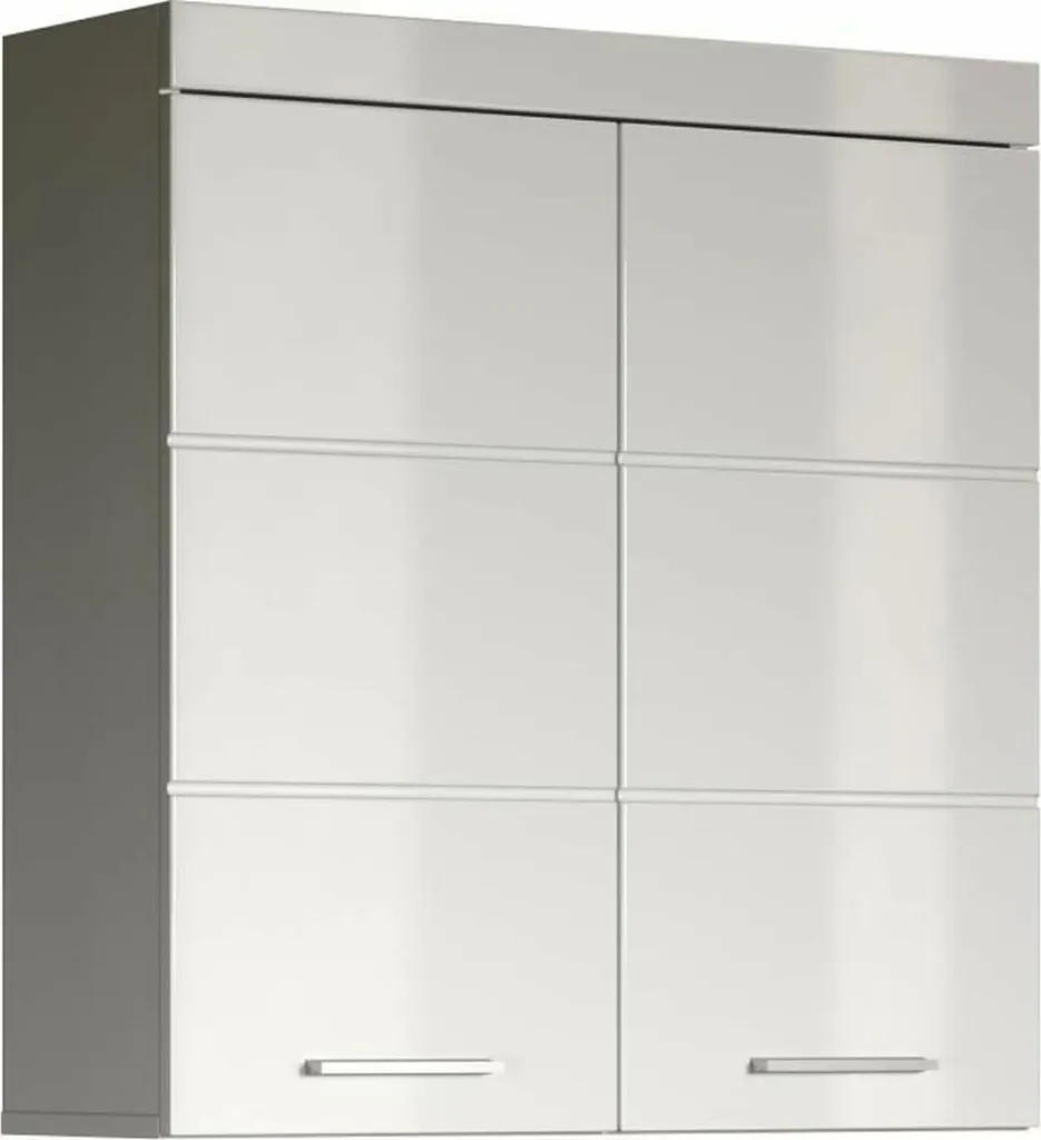 Meuble Haut de Rangement Blanc Brillant Amanda 73 cm Trendteam Design