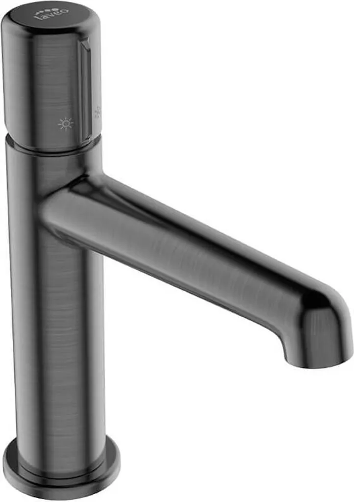 Mitigeur design finition graphite avec bouchon inclus pour évier chic