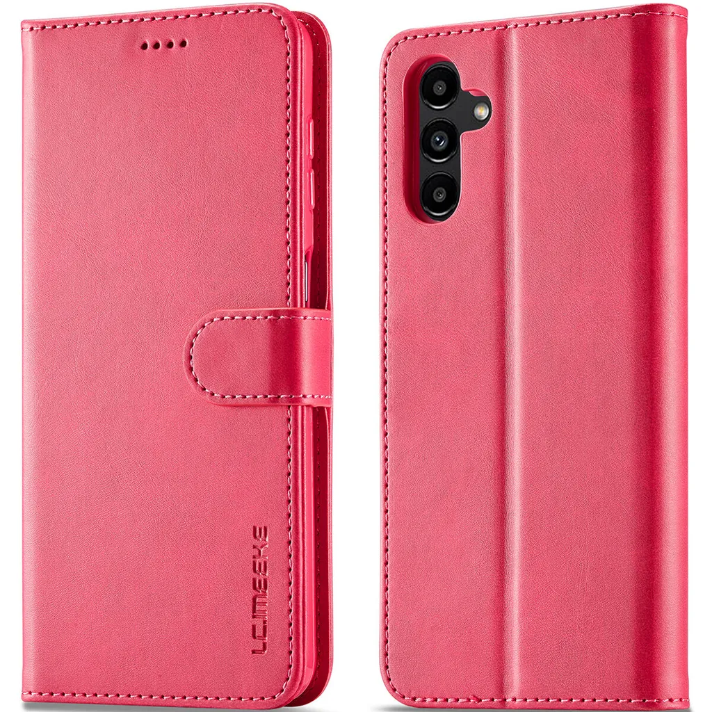 Custodia Samsung A13 5G Rosa: Flip Case Pelle Premium con Stand