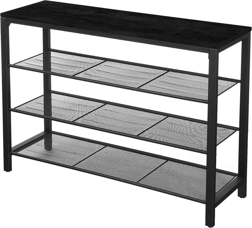 Hoppa! Vintage Metalen Schoenenrek | Bruin/Zwart - 90 x 31 x 73 cm