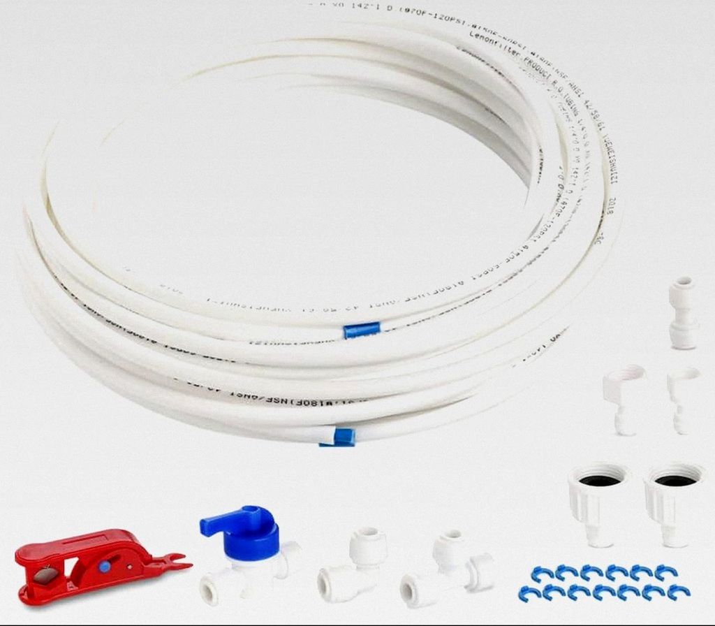 15 m Wasserzulaufleitung Universal Anschluss-Set mit Schlauchschelle für Side by Side Kühlschränke