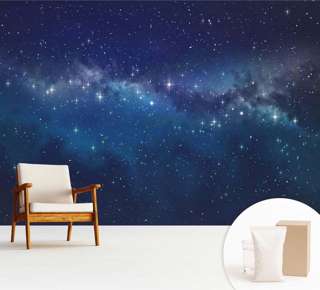 Fototapete - 312x219 cm - Tapete - Wandtapete - Wandbilder - Dekofolie - Tapete Folie - Wand - Dekoration - Wohnzimmer - Sternennacht