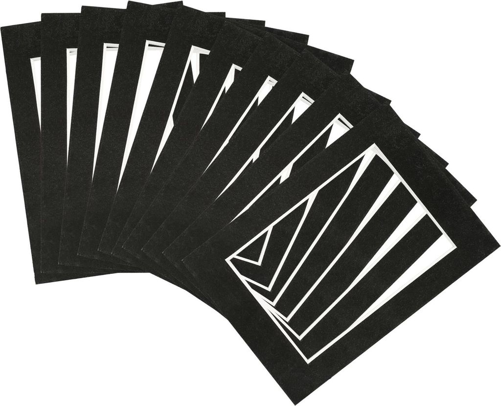 Black 10pc Bild Photo Mounts Set - To Fit Frame-Größe 5 x 7" für Bildgröße 4 x 6" - Schwarz