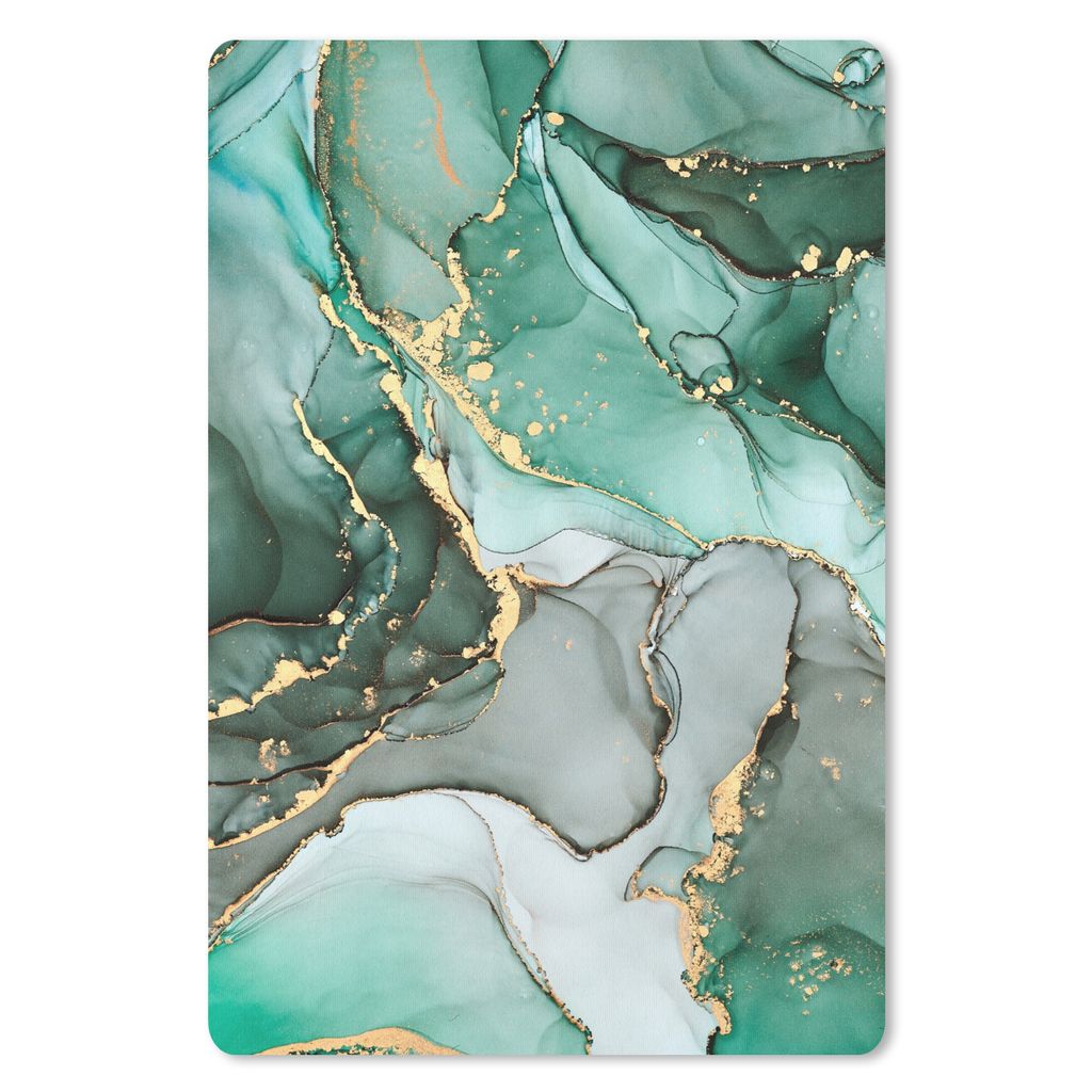 MuchoWow Mauspad Mousepad Gold - Marmor - Grün - Luxus - Marmoroptik - Grau 40x60 cm - Mousepads - Maus Mat - Pad - Mausunterlage - Schreibtisch...