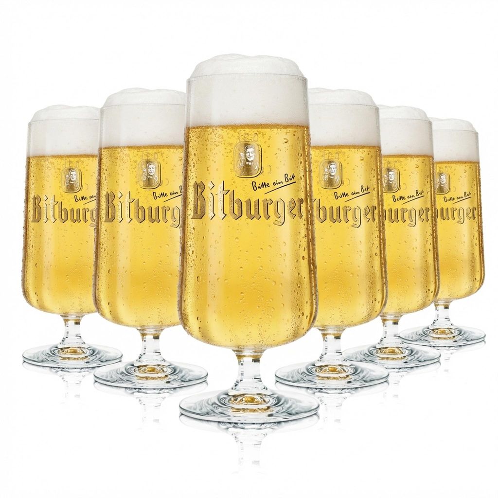 6x Bitburger Bier Glas 0,3l Pokal Rastal Produktbild 