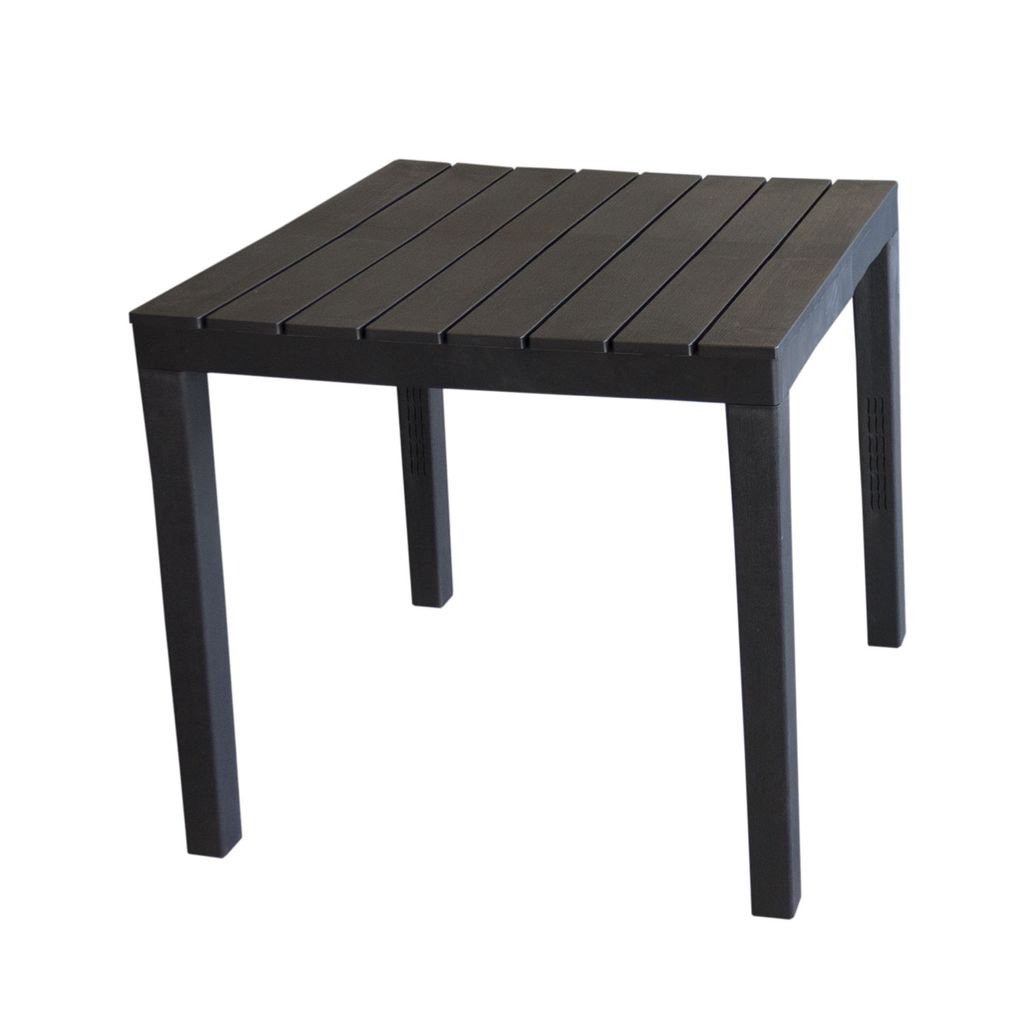 Gartentisch Bistrotisch Gartenmöbel Tisch Kunststofftisch BALI 78x78cm grau 