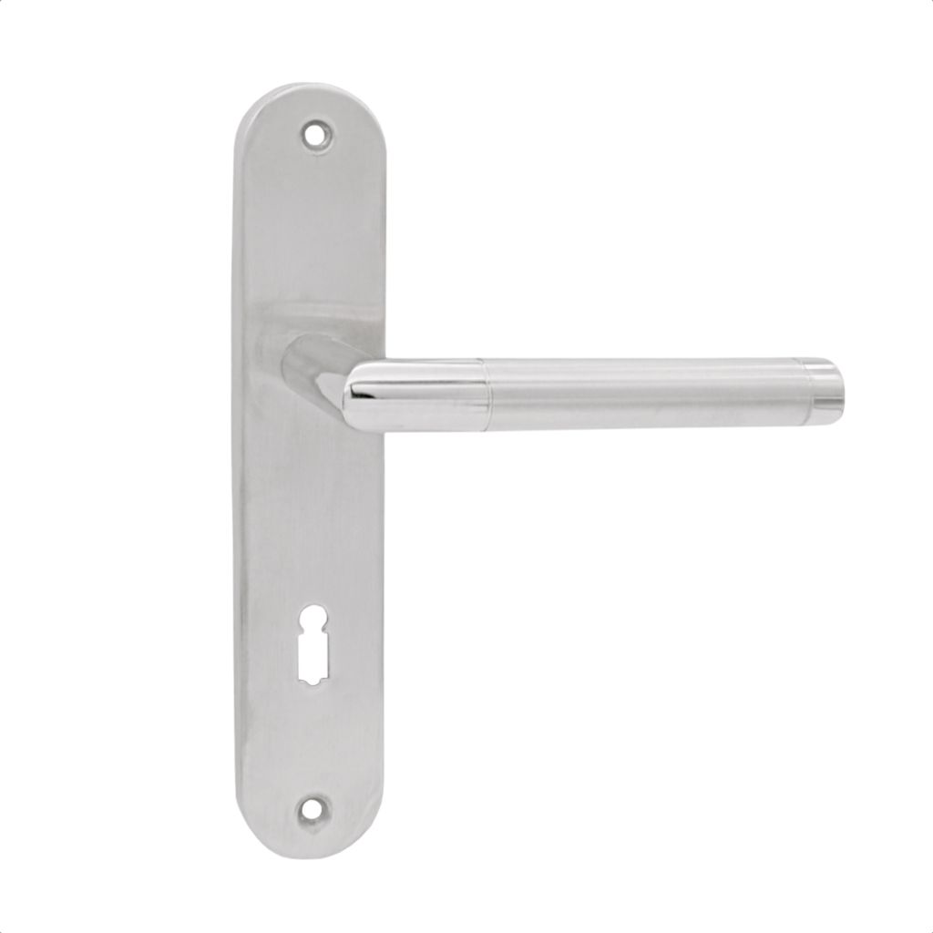 DOMINO Türgriff 72 Drückergarnitur BB-Buntbart Set | Langschildgarnitur | Türklinke für Zimmertür, Bürotür, Kellertür & Innentür | L-Form ...