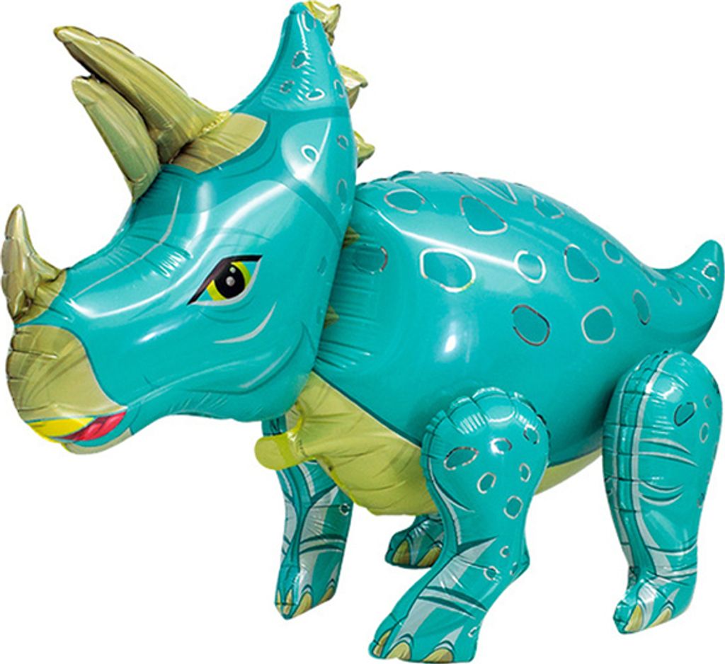 Folienballon 3D Dinosaurier mit beweglichen Beinen, 11 Blau ca. 57,5 x 91 cm