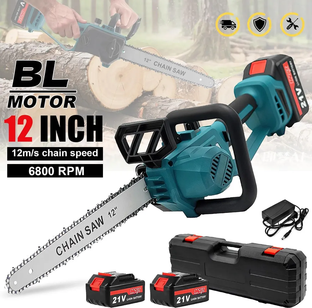 Motosega Elettrica Rossa 1500W | Kit 2 Batterie 18V | Senza Fili