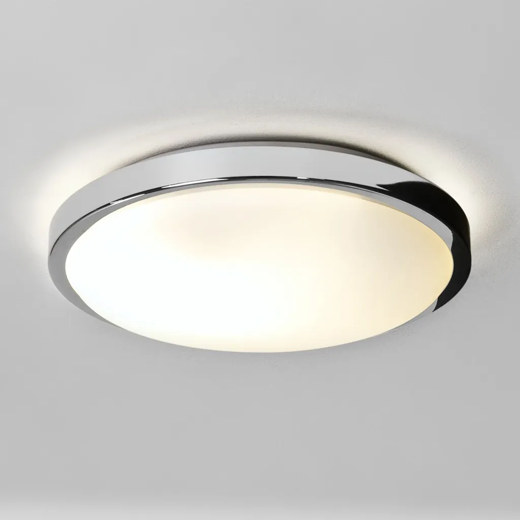 Plafonnier Anti-Éblouissement Verre Opalin Chromé - Lumière Douce Home