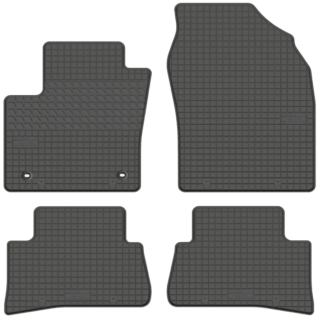 Tappetini Gomma Toyota C-HR Su Misura | Set Completo 4 Pezzi Antiscivolo