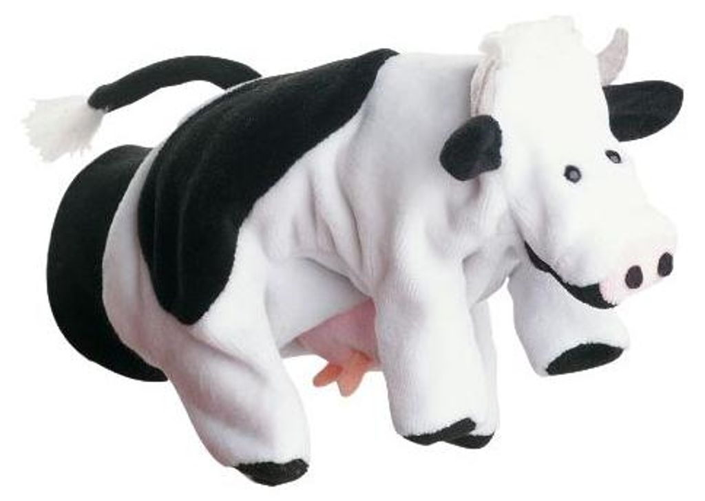 Beleduc Kuh Handpuppe - Bauernhoftier schwarz für Kinder