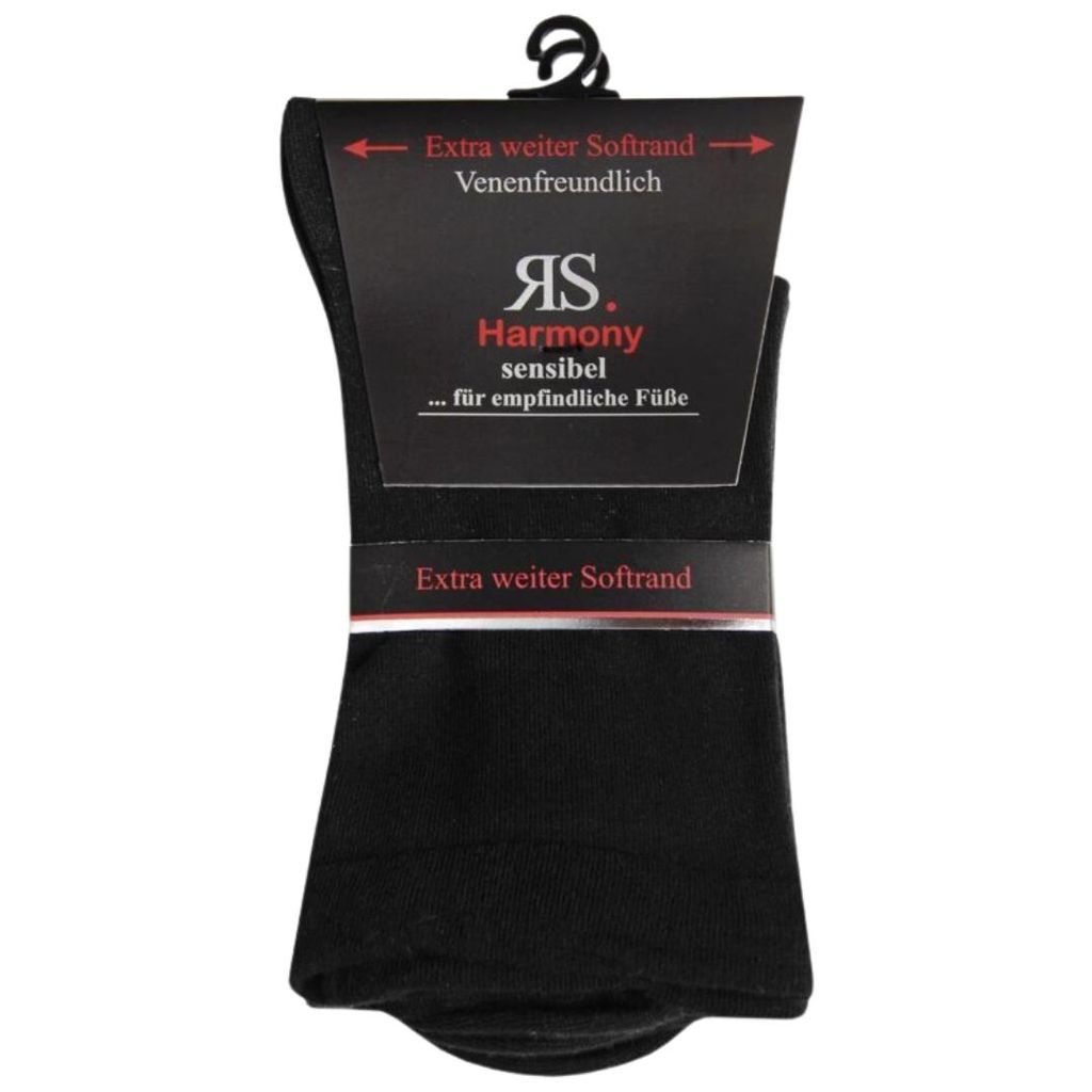 RS Harmony extra weite Socken ohne Gummi Schwarz 2 Paar Gr. Produktbild 