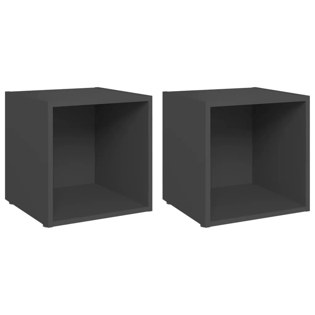 Mobili TV 2 pz Grigio 37x35x37 cm in Legno - Offerta Set Salotto Moderno