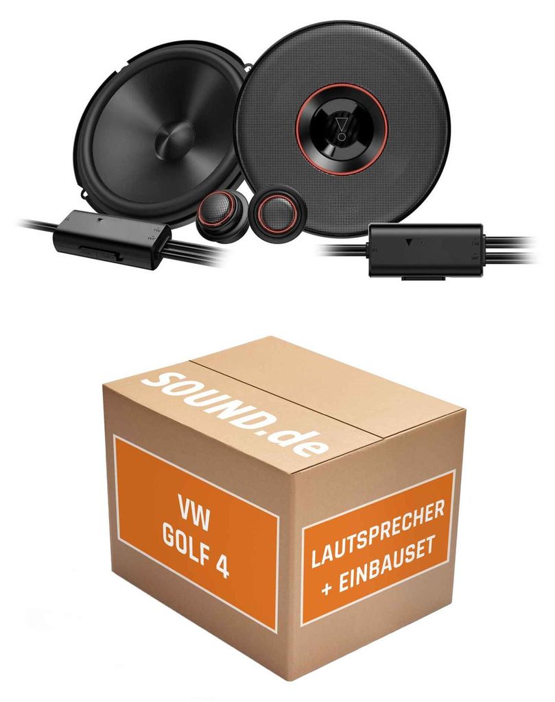 Lautsprecher Boxen Einbaupaket vorne JBL Club3 64C passend für VW Golf 4 + Kompaktwagen | 2x Tief-Mitteltöner 2x Hochtöner