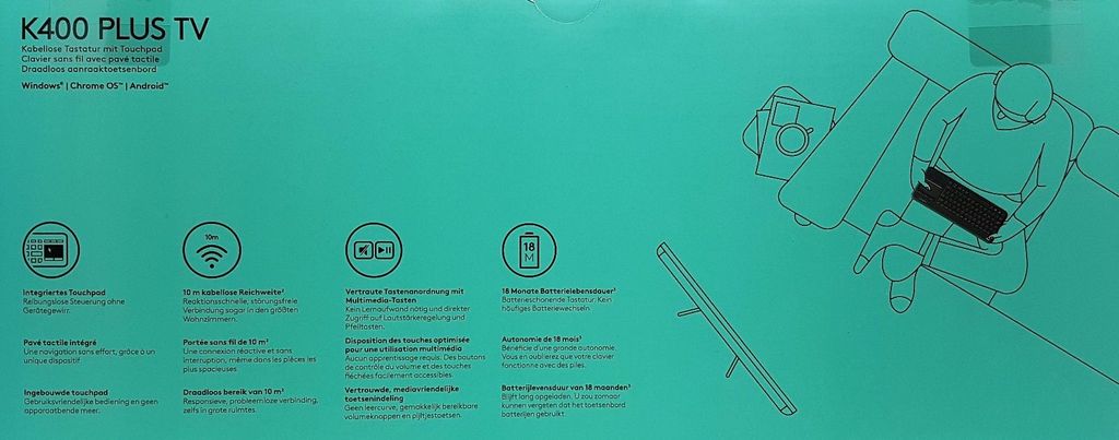 Bezprzewodowa klawiatura dotykowa Logitech K400 Plus czarna Zdjęcie produktu 29