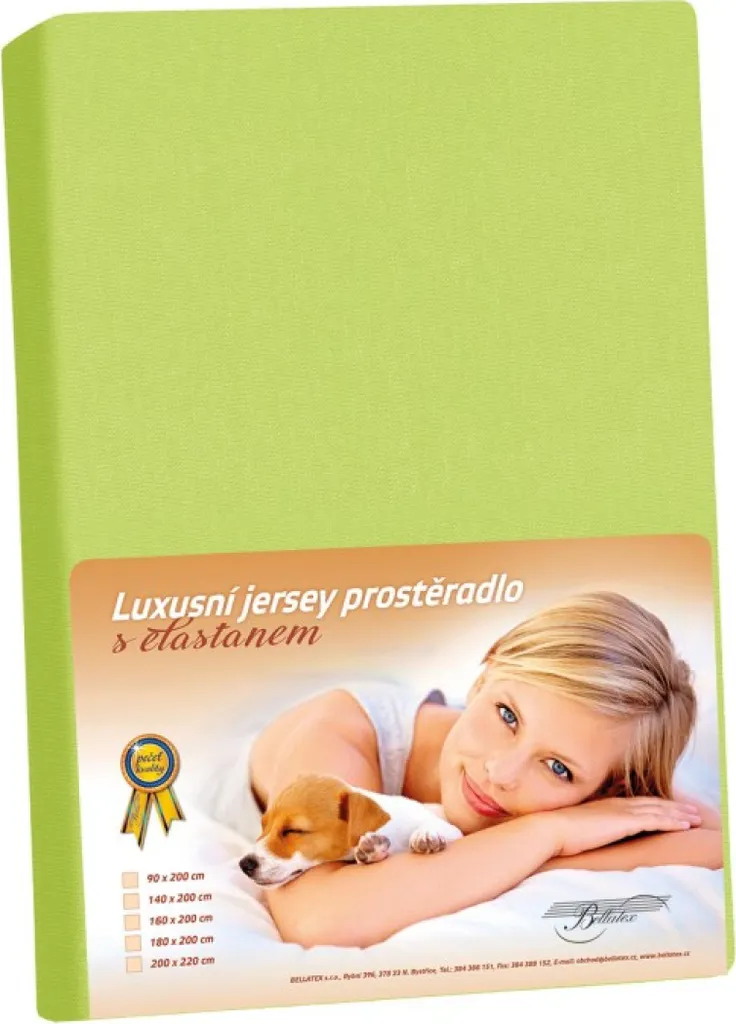 Drap Housse Jersey LUX 180x200 cm Vert - Bonnet de 30cm en Pur Coton