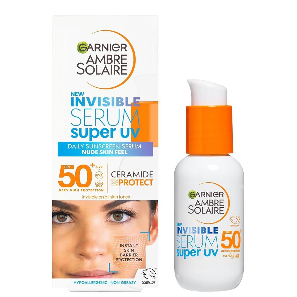 Garnier Ambre Solaire, Tägliches Sonnenschutz-Serum, Invisible Super UV Serum mit Lichtschutzfaktor 50+, 30 ml