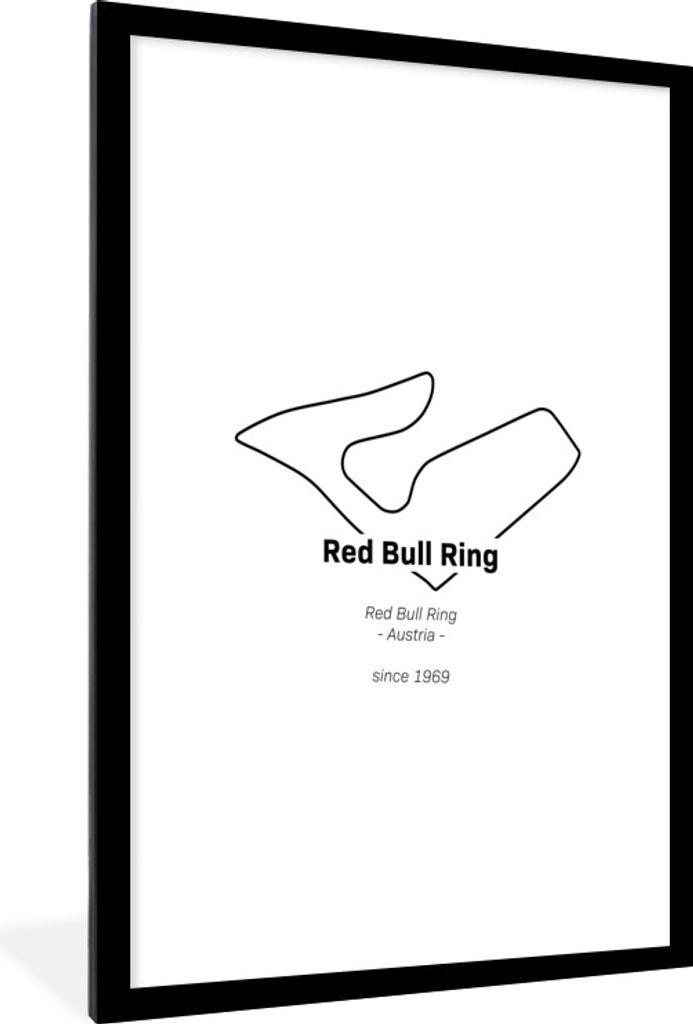 MuchoWow Gerahmtes Poster Red Bull Ring - Formel 1 - Rennstrecke 60x90 cm - Poster mit Schwarzem Bilderrahmen Wandposter Rahmen Foto Bilder - Dek...