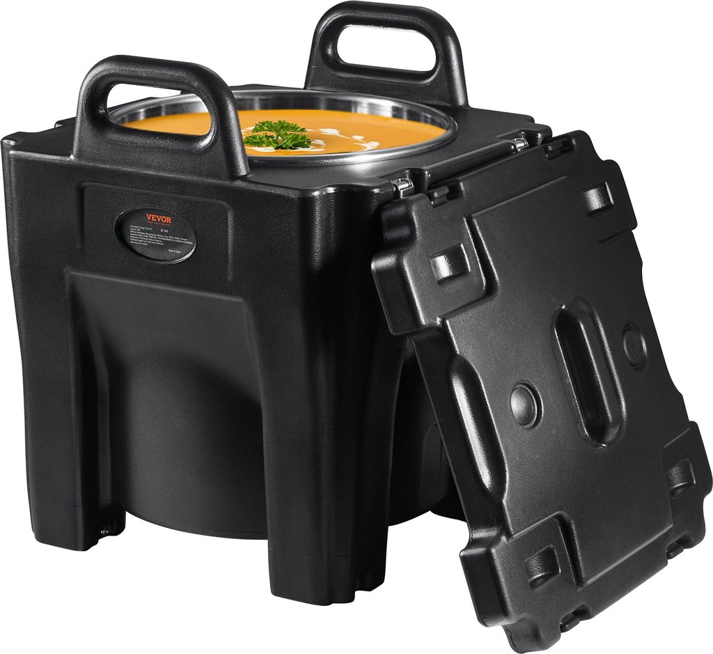 VEVOR Isolierter Lebensmittelbehälter, 32 Qt Fassungsvermögen, stapelbare Catering-Hotbox mit Edelstahlfass, LLDPE-Speisewärmer mit Toplader und...