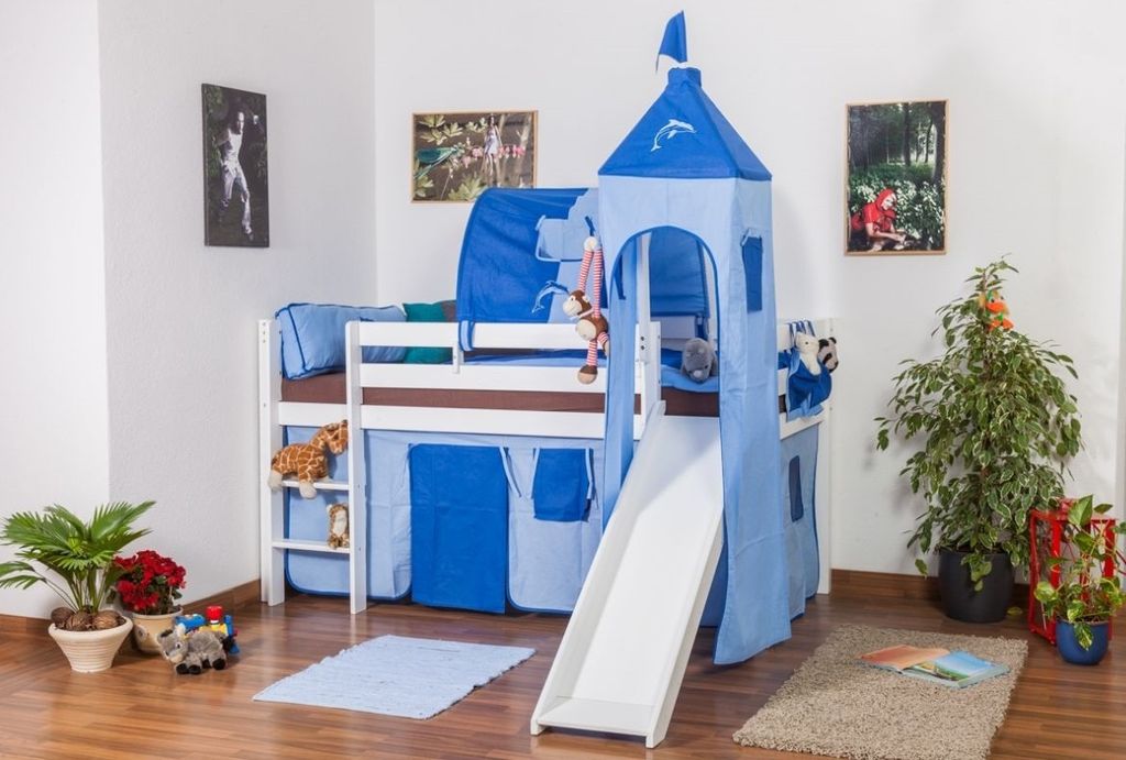 Kinderhochbett mit Rutsche