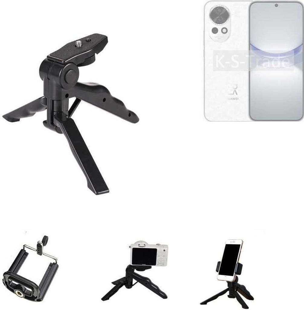 K-S-Trade Stativ Tisch-Ständer Dreibein Handy-Stativ Ständer kompatibel mit Huawei nova 12 Mini-Stativ Smartphone Tripod Handy-Stativ aus Plastik
