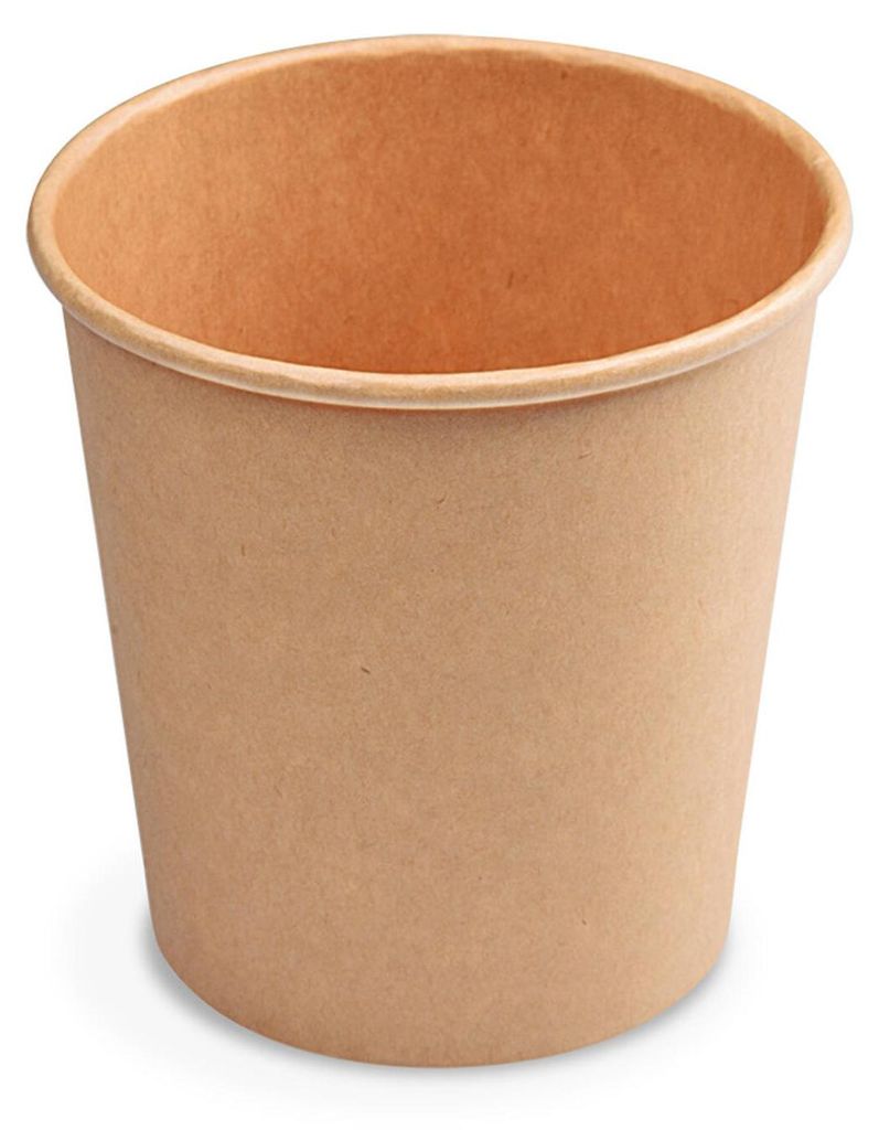 100x Heiß- und Kaltgetränkebecher Pappbecher braun 150ml Produktbild 