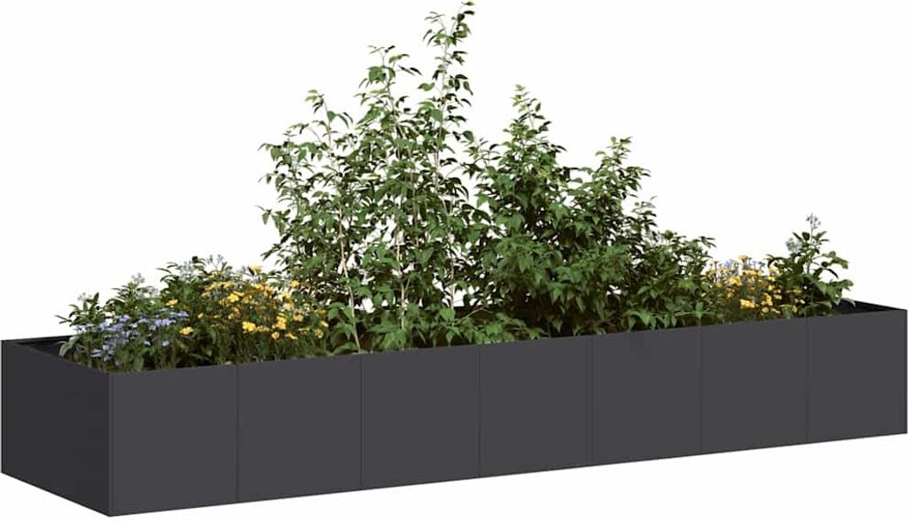 Pflanzkübel Schwarz 280x80x40 cm Stahl, Gabionen DesignMöbel