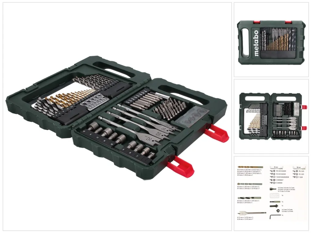 Kit perçage vissage Metabo 86 pièces 626708000 travaux maison atelier