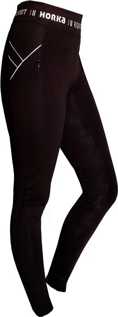 Pantalon Équestre Horka Jubilee Noir 140 cm avec Bas de Jambe Élastique