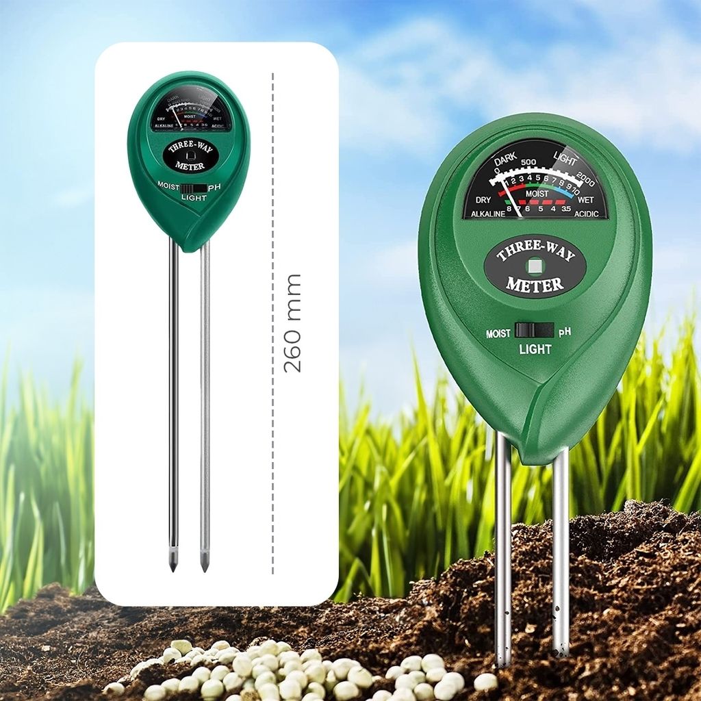 BMUT 3in1 Bodentester - Misst Feuchtigkeit, PH-Wert Und Licht Für Pflanzen