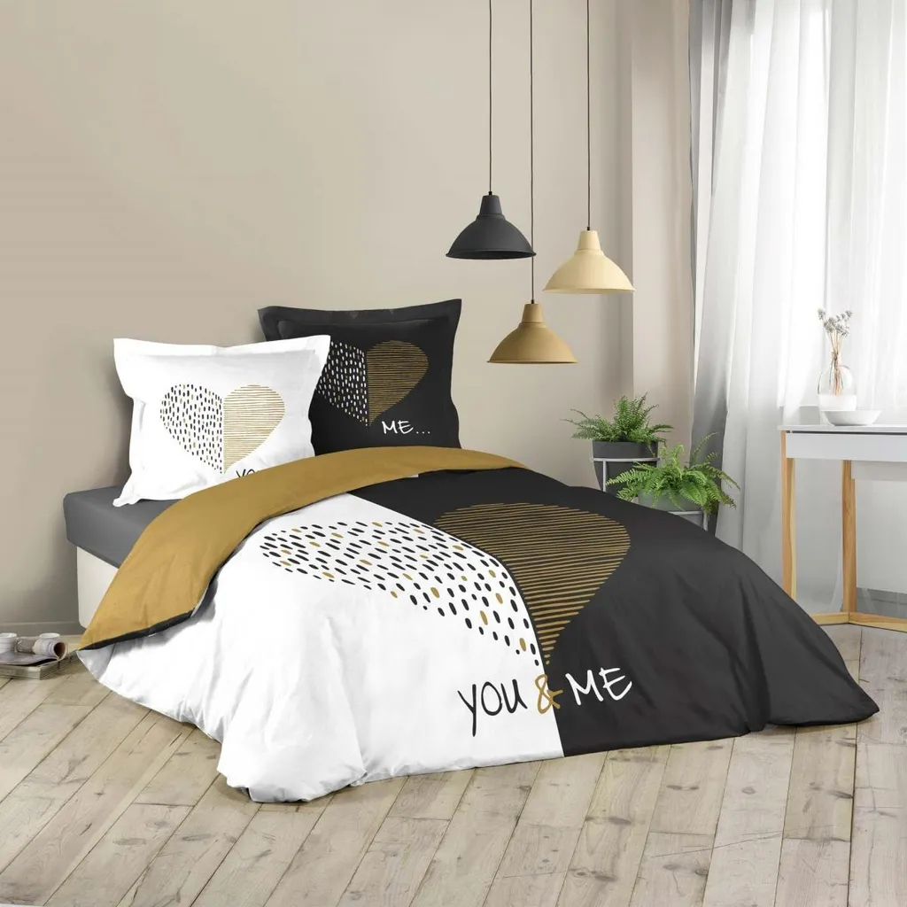 Linge de lit MIU 240 x 220 cm 100% coton respirant et finition premium