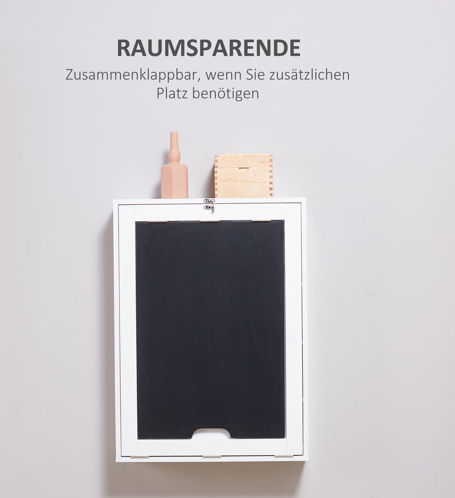 HOMCOM Schreibtisch Wandtisch Wandklapptisch Mit Tafel, 5 Fächern