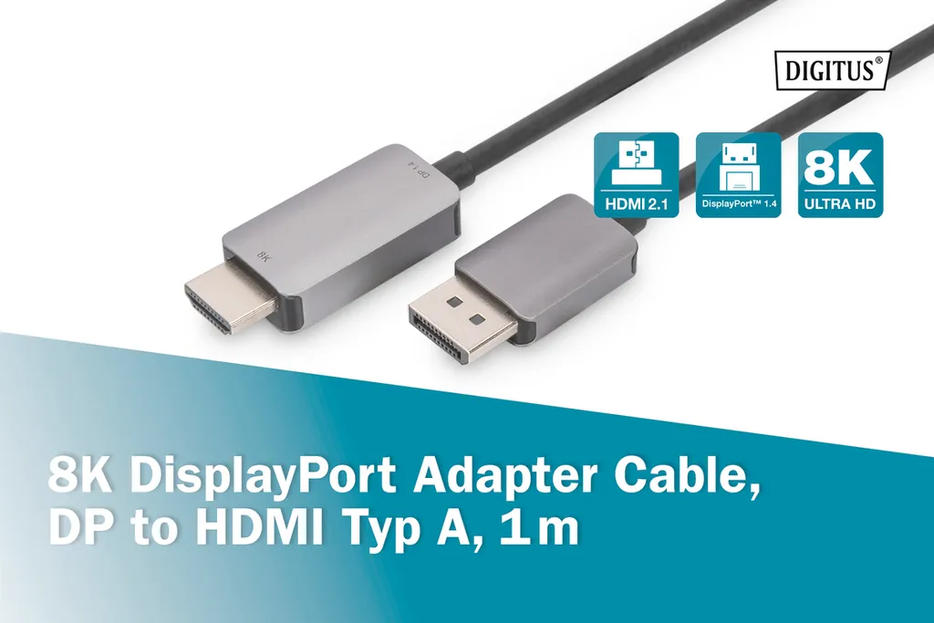 Câble DP vers HDMI 8K DIGITUS haute performance avec connecteurs - 5