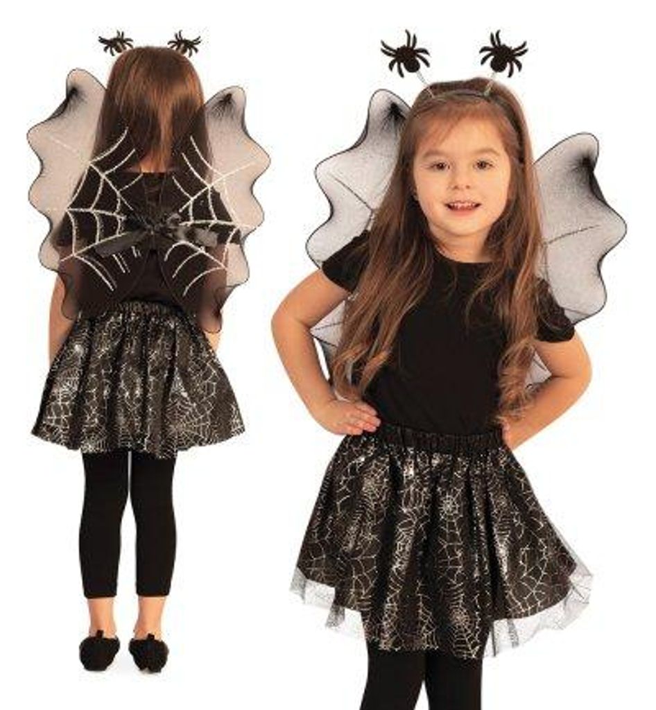 Mädchen Spider Kostüm Set - Flügel, Tüllrock & Produktbild 