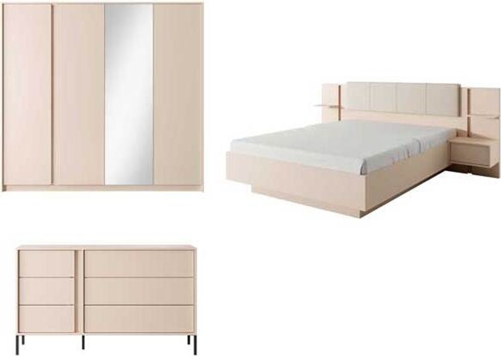 Schlafzimmer-Set Dast 3-teilig beige