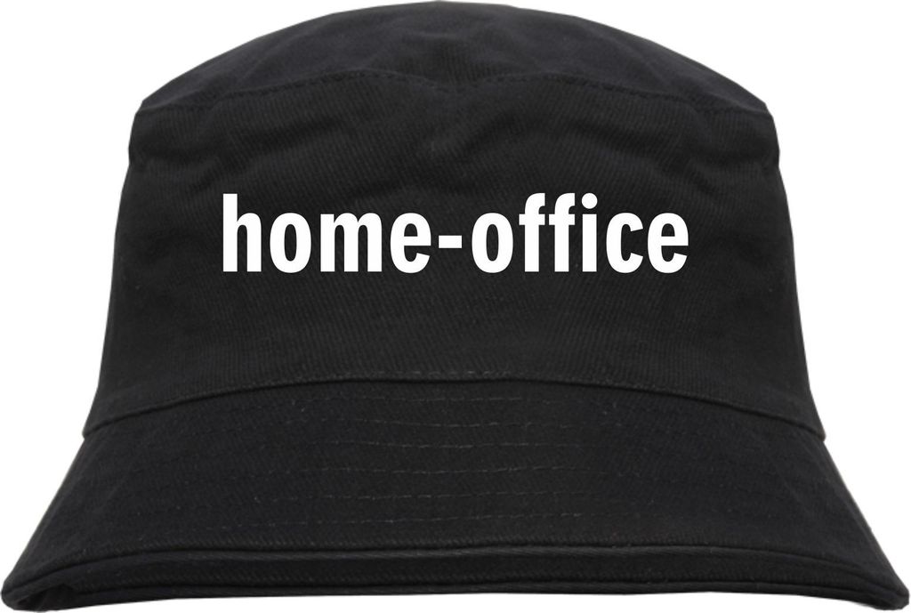 home-office Fischerhut - bedruckt - Bucket Hat Anglerhut Hut Homeoffice L/XL Schwarz