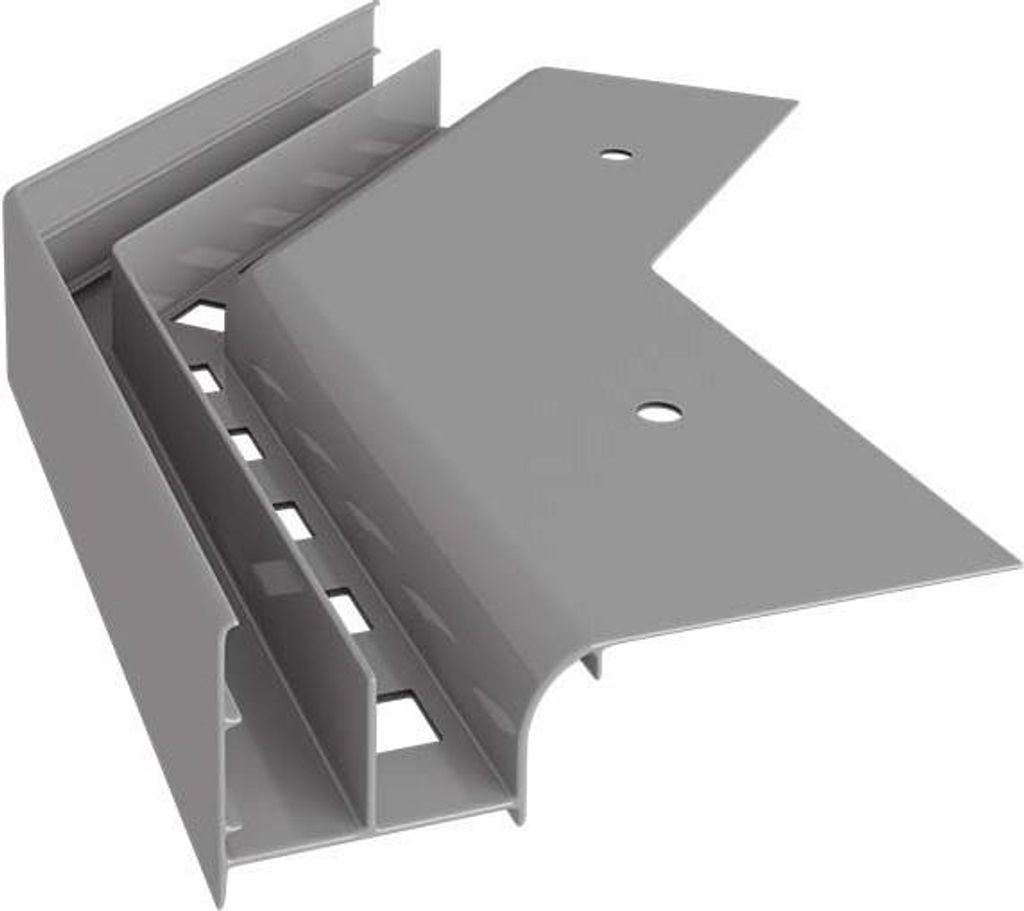 Renoplast Aluminium Traufprofil W20 Belüftungsboden, Außenecke 135°, Grau