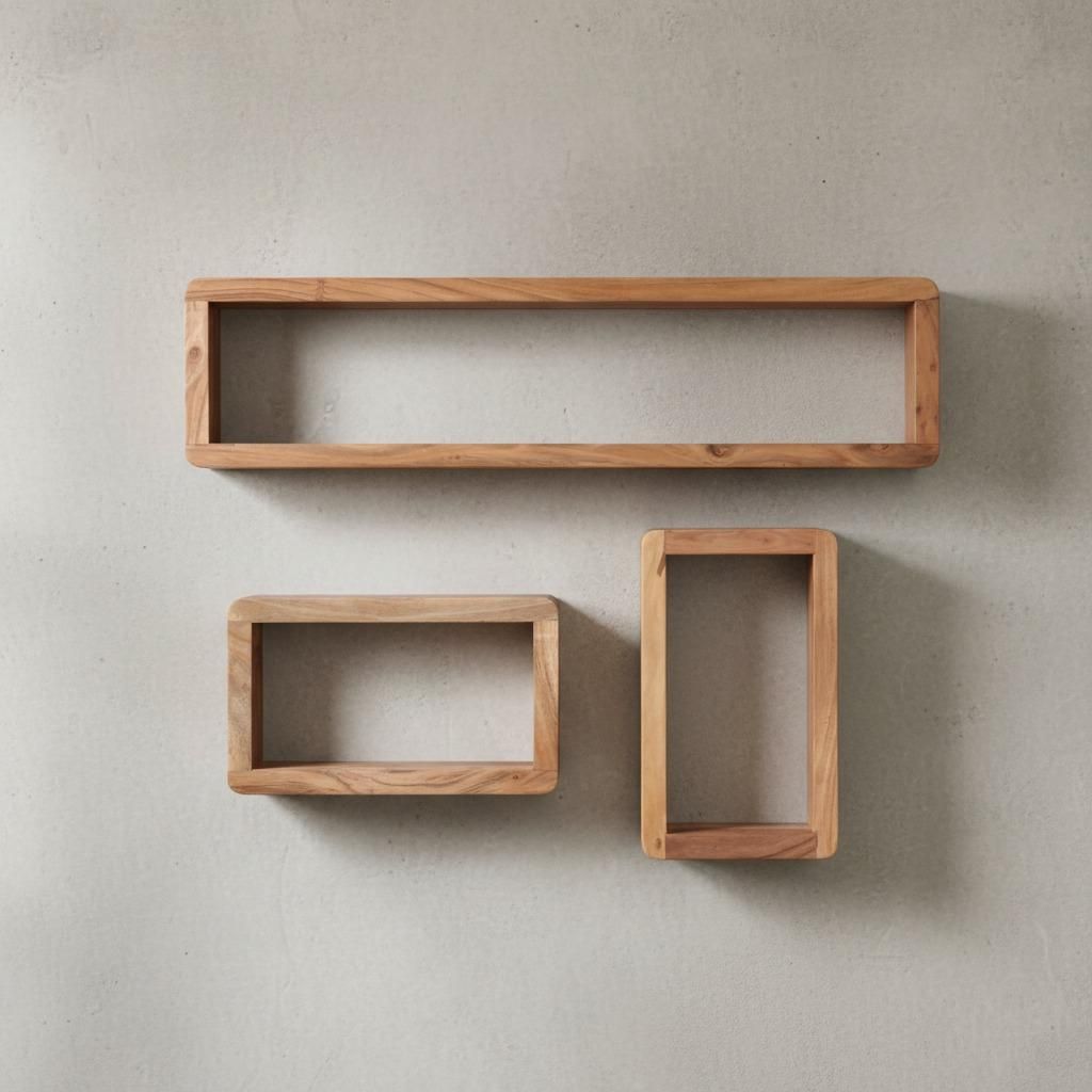 Wandregal Set "Teko Cubes": 3-teilig, abgerundete Ecken, Produktbild 