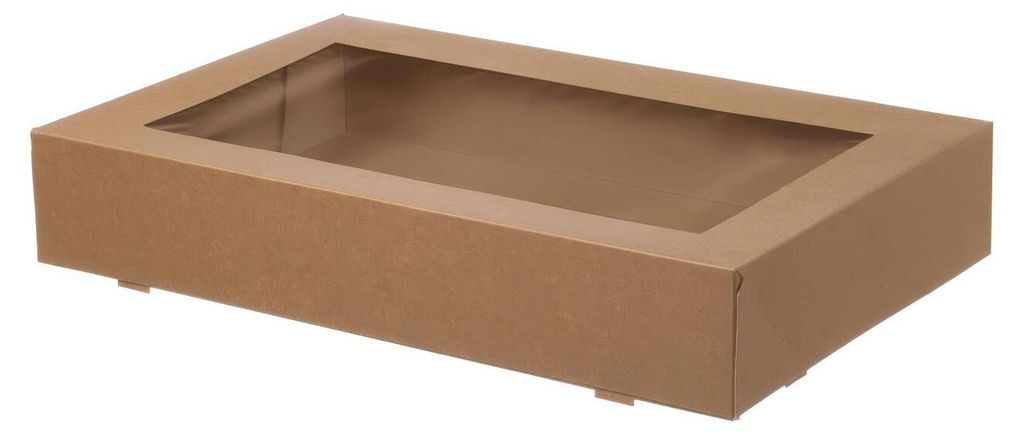 50x Fensterkarton Cateringkarton Geschenkkarton Transportkarton mit Sichtfenster 46 x 31 x 8 cm