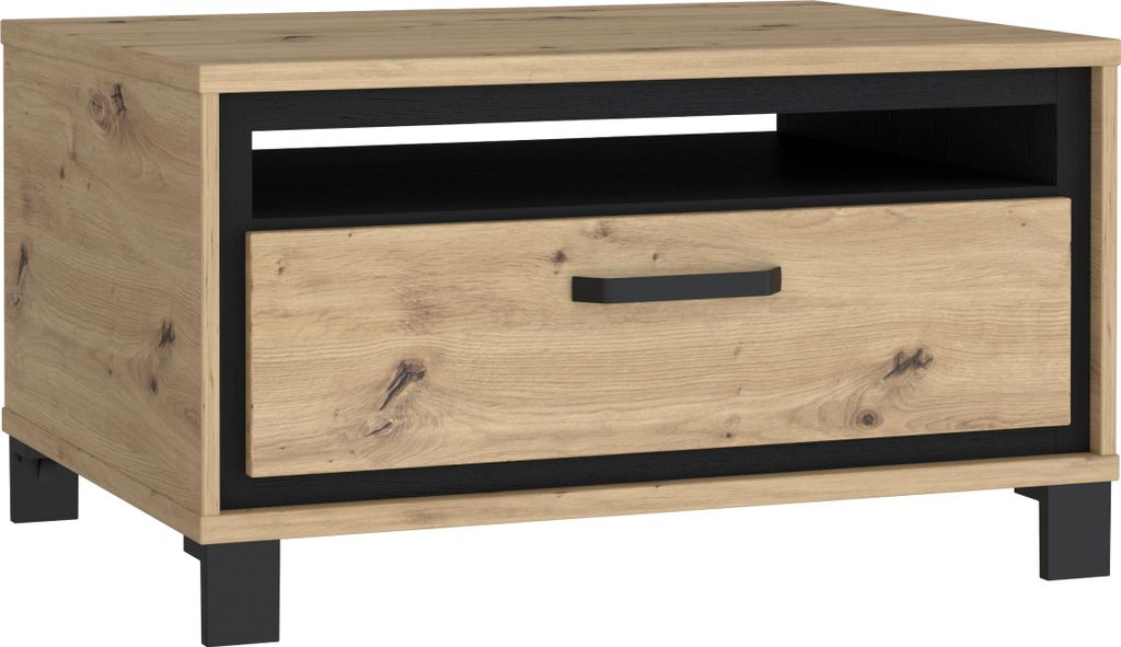 Furniture24 Couchtisch Trondheim Tdht514 Mit Schublade Eiche Artisan Sofatisch 80 X 60 Cm