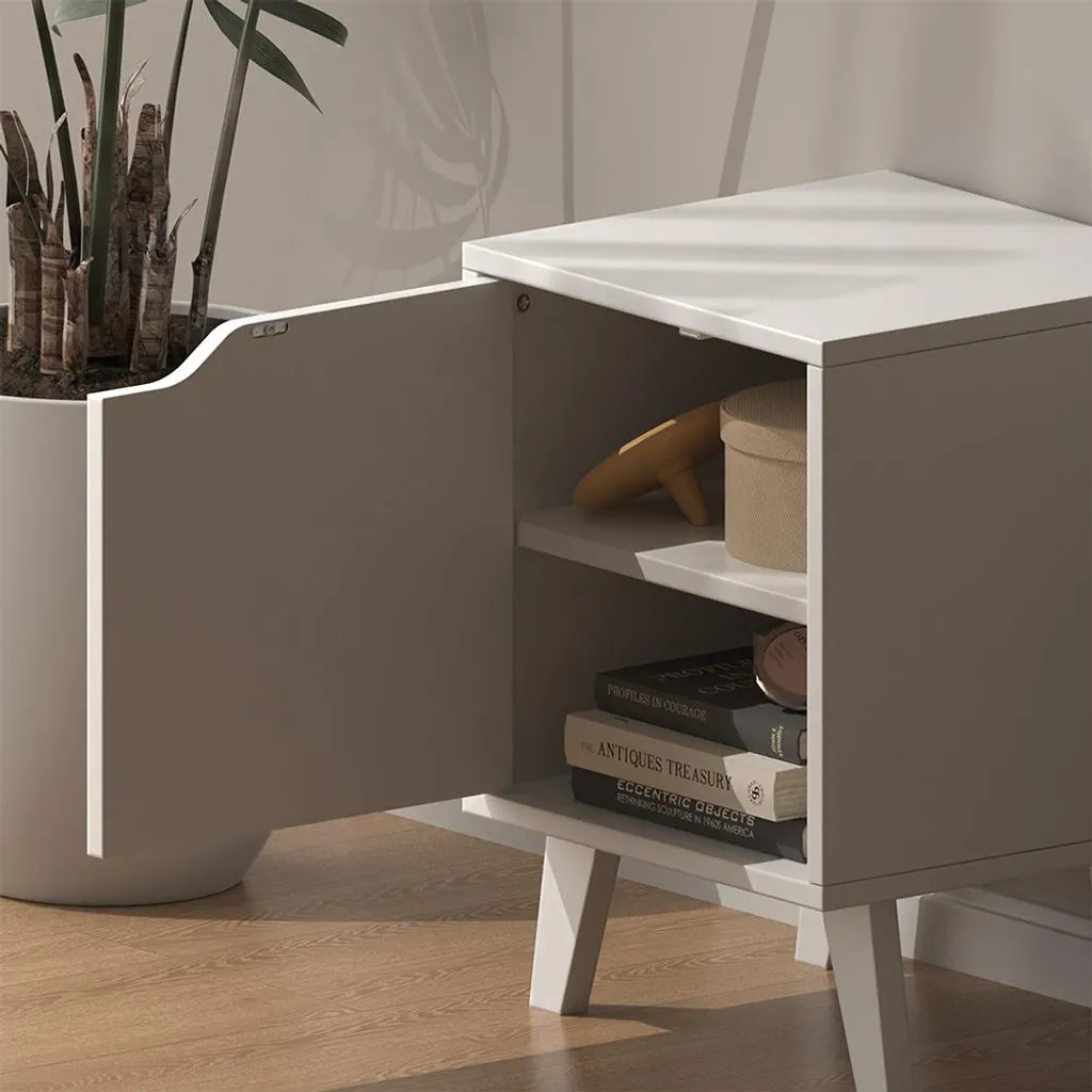 Table de nuit Vicco Malu Blanc 2 unités au design moderne et épuré