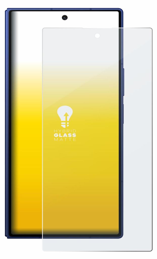 A screen protector is shown on top of a smartphone.