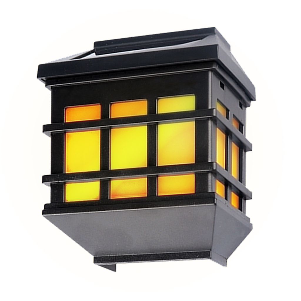 MasterLED Solar Wandleuchte 11.5cm 3000K Warmweiß 20lm IP44 Flammeneffekt Schwarz