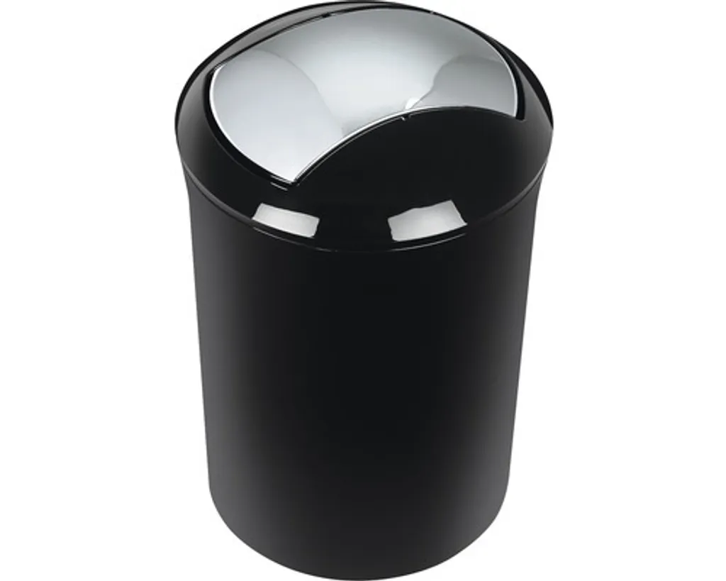Poubelle à couvercle basculant 5 litres en acier noir mat Spirella