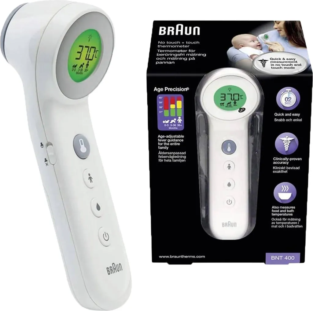 Thermomètre médical sans contact Braun BNT400 pour toute la famille