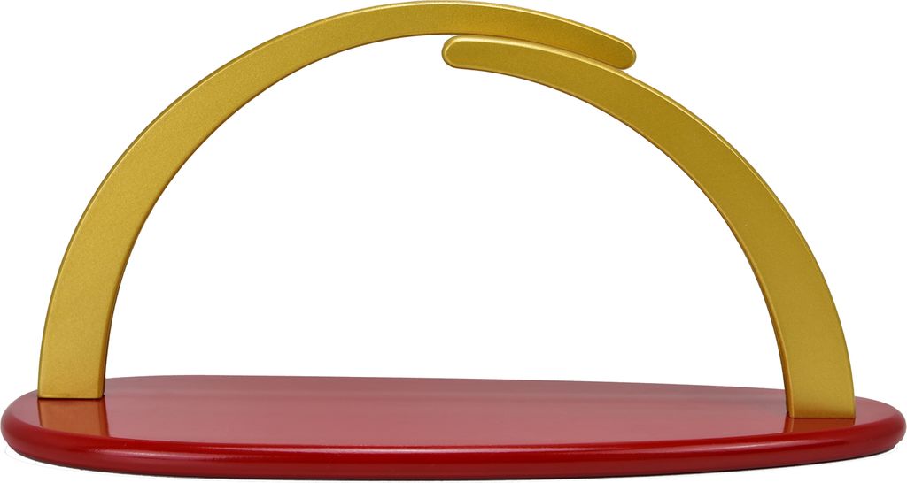 Moderner Holz LED Lichterbogen 21 cm USB ohne Netzstecker, Ausführung:rot/gold Exclusiv