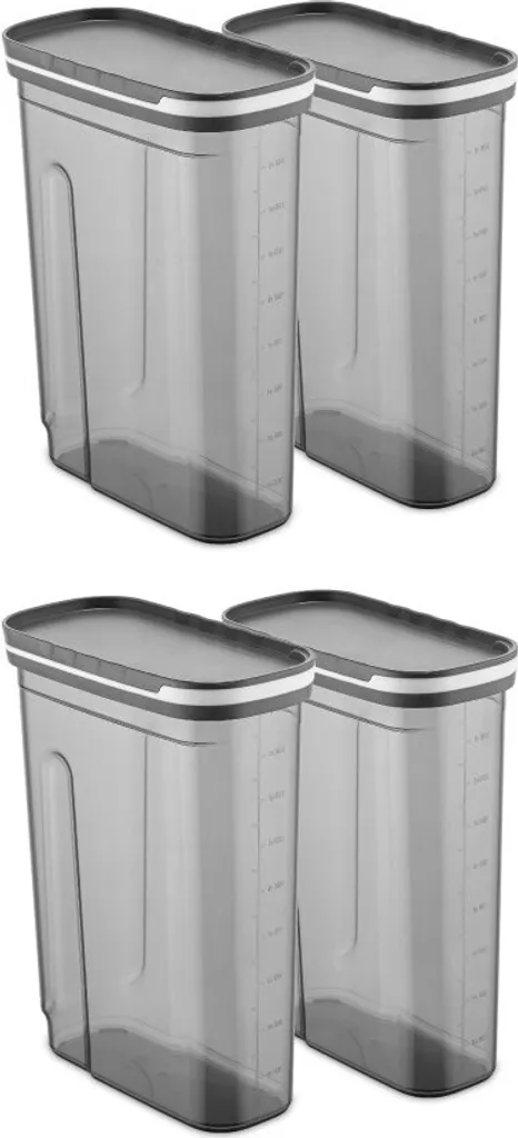 Hermia Concept BNMSRGAR04-27 Set 4 Scatole Portaoggetti Antracite Plastica