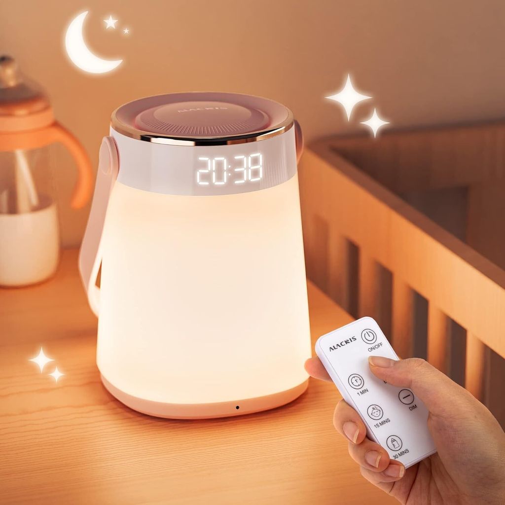 Nachttischlampe LED Nachtlicht Touch Dimmbar mit Temperatursensor Timing Funktion Nachtlicht Kinder Stilllicht